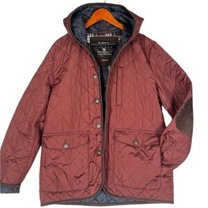 Burton Menswear London Quilted Hooded Chore Coat Medium Rust Utility Barn Jacket